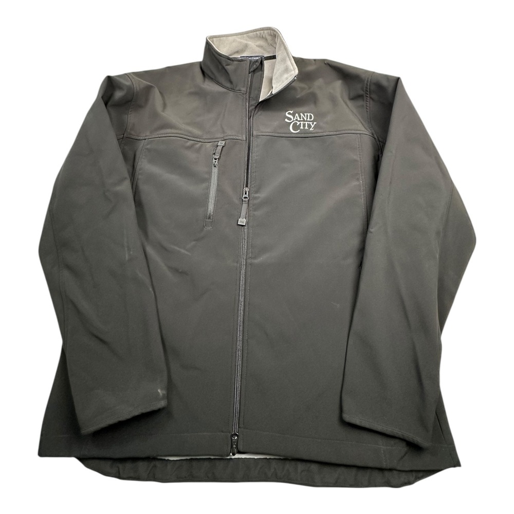 Port‎ Authority Sand City Soft Shell Jacket Mens 2XL Black Zipper Pockets Logo